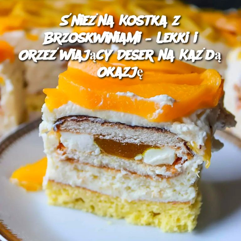 Śnieżna Kostka z Brzoskwiniami – Lekki i Orzeźwiający Deser na Każdą Okazję