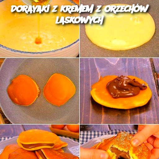 Dorayaki z kremem z orzechów laskowych