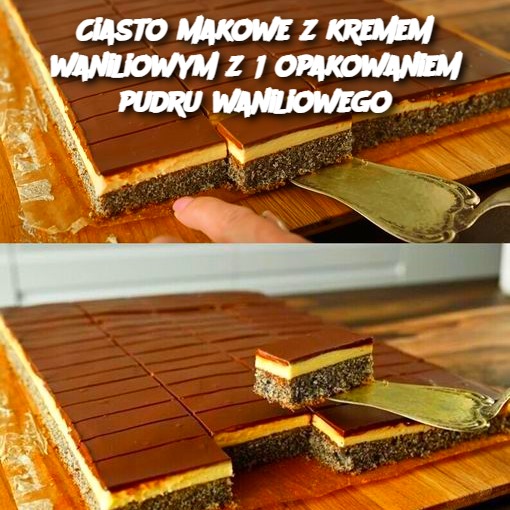 Ciasto makowe z kremem waniliowym z 1 opakowaniem pudru waniliowego