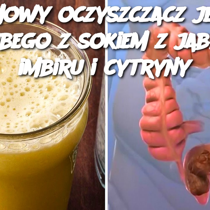 Domowy oczyszczacz jelita grubego z sokiem z jabłka, imbiru i cytryny