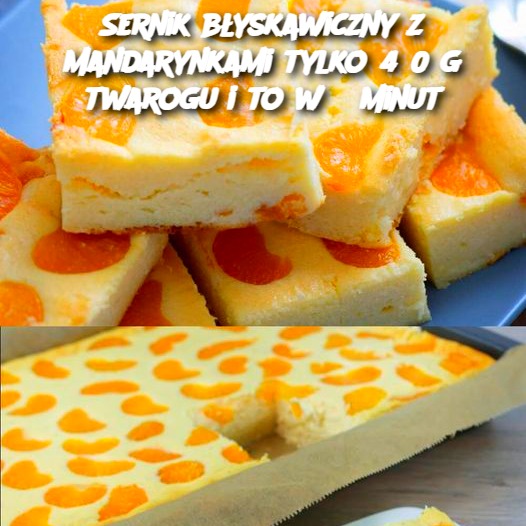 Sernik błyskawiczny z mandarynkami – 450 g twarogu i to w 5 minut!