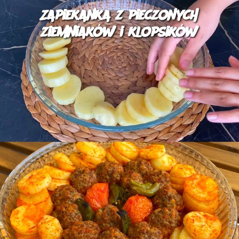 Zapiekanka z pieczonych ziemniaków i klopsików