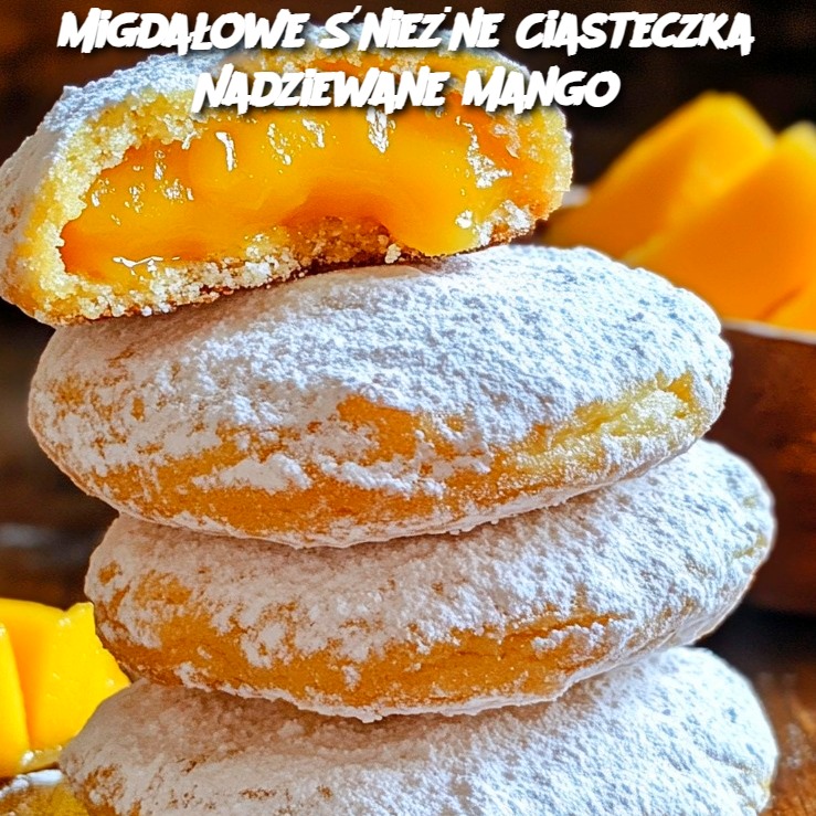 Migdałowe Śnieżne Ciasteczka Nadziewane Mango