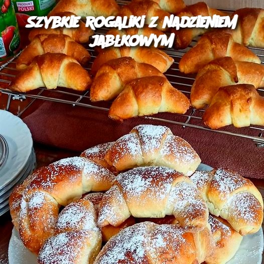 Szybkie rogaliki z nadzieniem jabłkowym