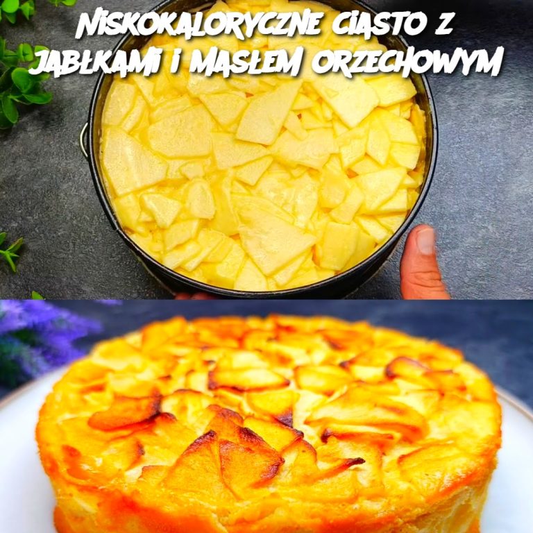 Niskokaloryczne ciasto z jabłkami i masłem orzechowym