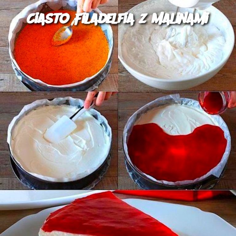 Ciasto Filadelfia z Malinami