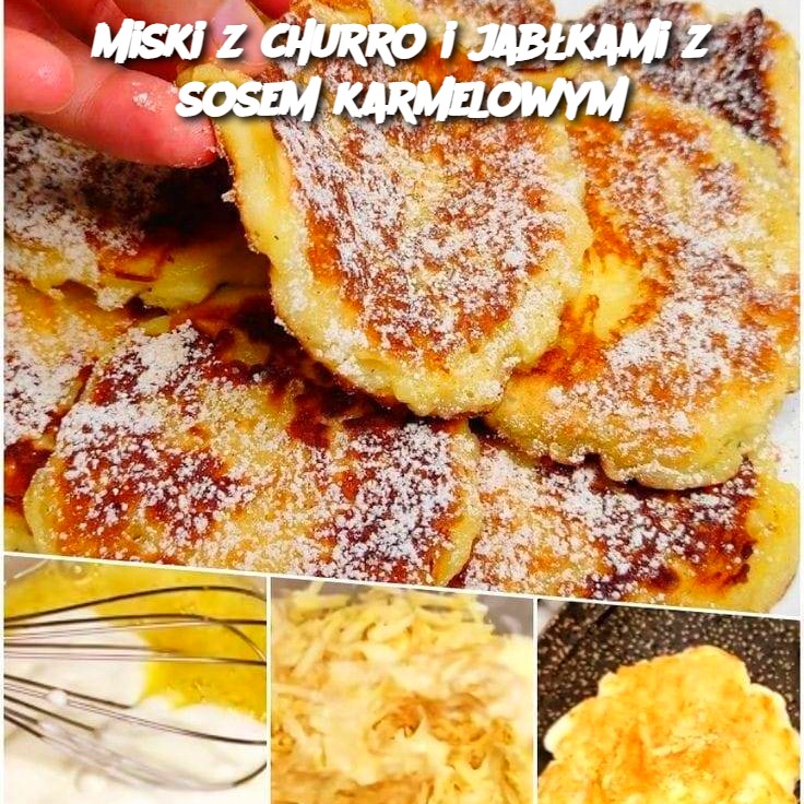 Miski z churro i jabłkami z sosem karmelowym