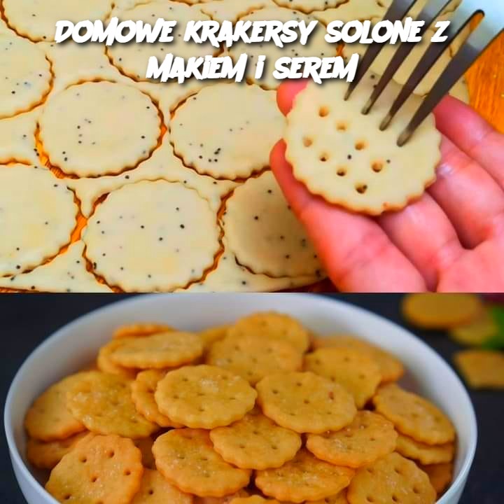 Domowe krakersy solone z makiem i serem