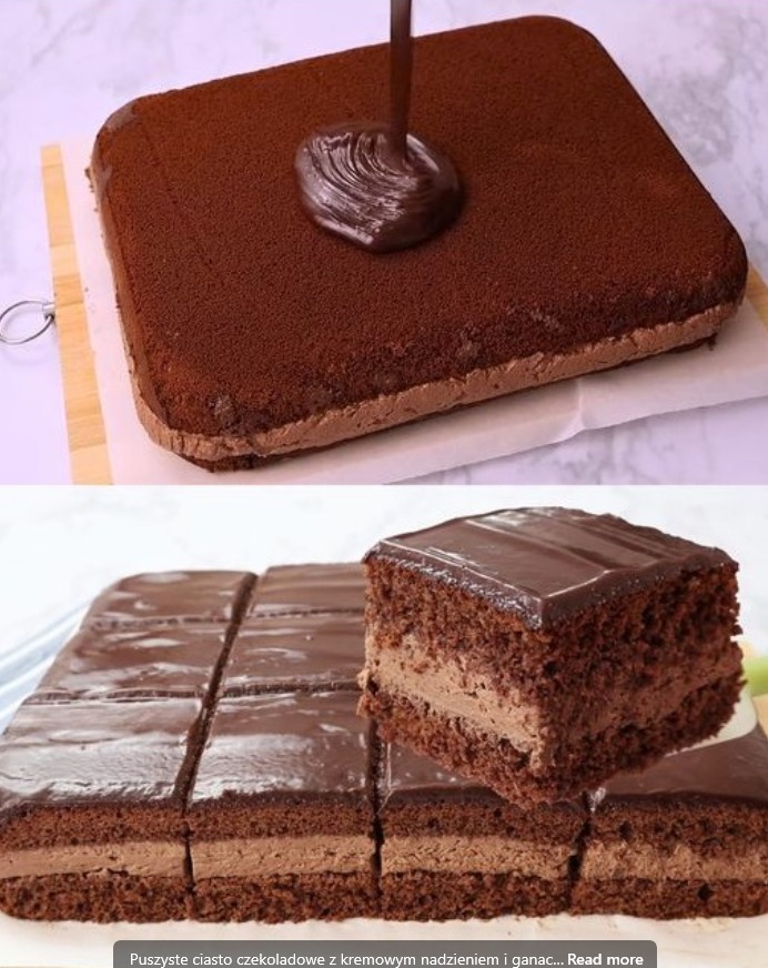 Przepis na Puszyste Ciasto Czekoladowe z Kremowym Nadzieniem i Ganache