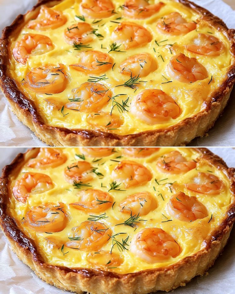 Tarta z cukinii i krewetek bez mąki