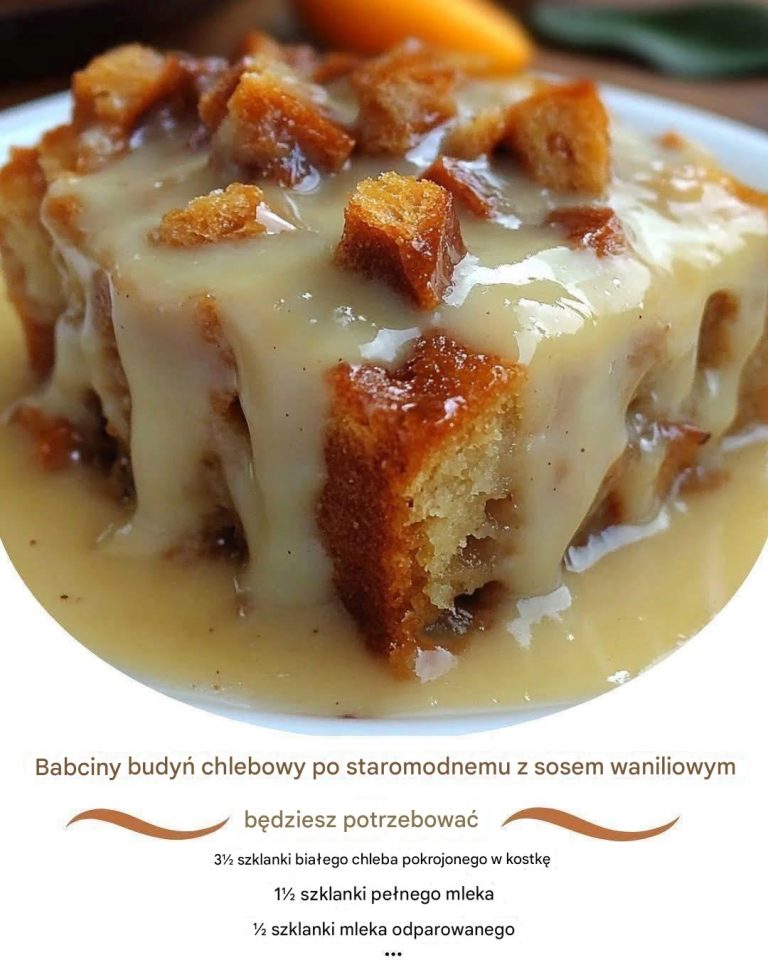 Babciny budyń chlebowy po staromodnemu z sosem waniliowym